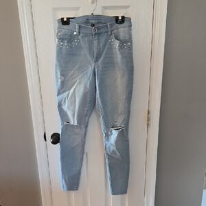 INC International Concepts Light Blue Skinny Jeans Size 8